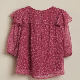 Allen Solly Girls Red Regular Fit Printed Top image 2