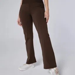 BlissClub Brown High Waist The Ultimate Flare Pants image 4