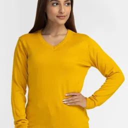 Globus Yellow Regular Fit Sweater image 1