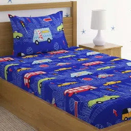 HOSTA HOMES  Multicolor Polycotton Bedsheet Set image 1