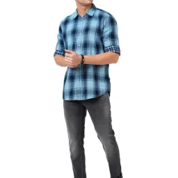 Pepe Jeans Blue Regular Fit Checks Shirt image 4