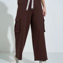 Ajile By Pantaloons Brown Cotton Comfort Fit Cargos-picture-40