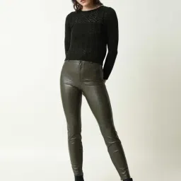 RAREISM Olive Acrylic Solid Sweaters image 4