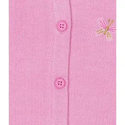 H by Hamleys Infants Girls Pink Self Design Full Sleeves Cardigan image 3