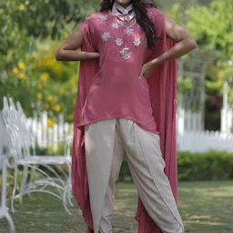 GloballyRonakRBafna Embellished High Neck Top & Palazzo Co-Ords-image-55