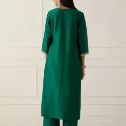Ikshita Choudhary Green Sanjh Embroidered Kurta image 2