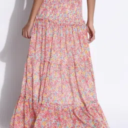 SHOWOFFFF Multicolor Regular Fit Floral Print Skirt image 2