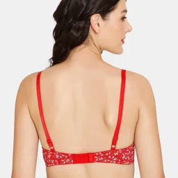 Rosaline by Zivame Red Printed Half Coverage T-Shirt Bra image 2