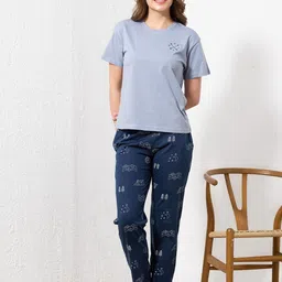 YOROKO Women Blue Night suits-image-76