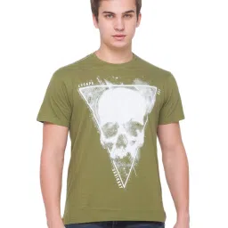 Globus Green Cotton Regular Fit Printed T-Shirt image 1