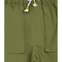 lil tomatoes Li'l Tomatoes Kids Light Olive Cotton Printed Trackpants image 3