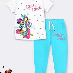 Disney By Miss and Chief Girls Minnie & Daisy Duck Printed T-shirt With Track Pant-picture-31