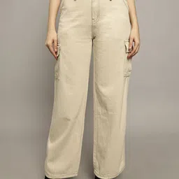 The Roadster Lifestyle Co Pure Cotton Relaxed-Fit No Faded Jeans-image-6