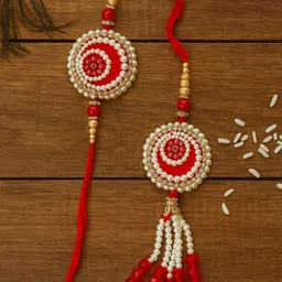 PASU FASHION Artificial Stones Studded And Beaded Bhaiya Bhabhi Rakhi-image-51