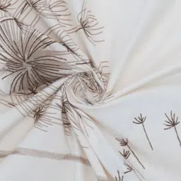 Florida Camel Brown & White Floral 160 TC Bedsheet with 2 Pillow Covers image 3