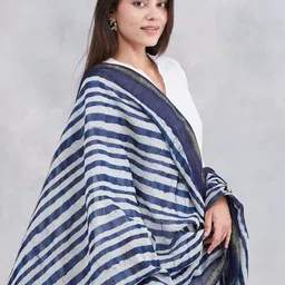 Fabindia Striped Cotton Silk Dupatta image 4