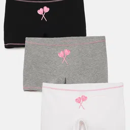 Mackly Pack Of 3 Heart Printed Boxer Briefs - Black/ Grey/ White-picture-37