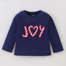 CUCUMBER Sinker Knit Full Sleeves T-Shirt with Text Print - Navy Blue-picture-39