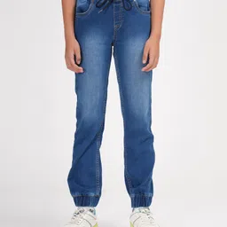 Zion Cotton Denim Mild Washed Joggers - Blue-picture-23