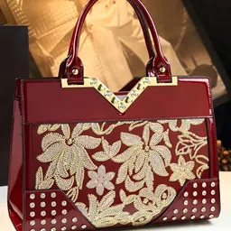 SYGA Women Elegant Claret Handbag Wedding Gift Bag for Brides, Mothers, and Middle-Aged(Burgundy)-picture-41