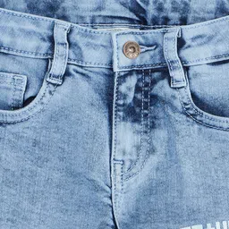 Pantaloons Junior Cotton Boy Printed Washed Jeans - Blue image 3