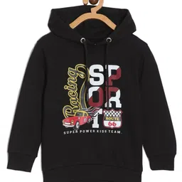 The Mom Store Cotton Blend Knit Pack Of 3 Full Sleeves Space Theme & Typography Printed Hooded Light Winter Sweatshirts - Black Navy Blue & Purple image 3