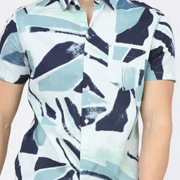 HIGHLANDER Men Abstract Printed Cotton Slim Fit Casual Shirt image 2