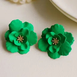 The Jewellery Tale Stainless Steel Enamelled Floral Shaped Studs-picture-21