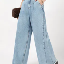 Bewakoof Women Flared High-Rise Highly Distressed Heavy Fade Jeans-image-89
