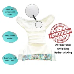 Dumbledo One Size Cloth Diaper with Hemp & Cotton Pad/Insert - Leak-Proof, Stylish, Superior Absorbency - Adjustable For 3 Months to 3 Years, Pack of 2 image 3