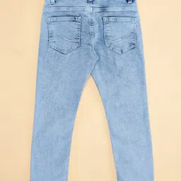 Pantaloons Junior Cotton Boy Printed Washed Jeans - Blue image 5