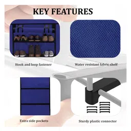 Urban Choice 2-Layer Blue Metal Shoe Rack | Sleek, Durable, and Compact Shoe Storage Organizer image 4