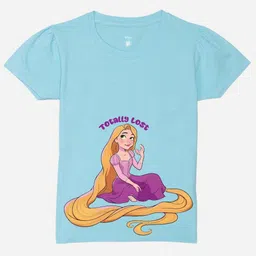 YK Disney Girls Graphic Printed Puff Sleeves Pure Cotton T-shirt-picture-47