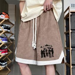 KPOP Men Graphic Printed Relaxed Fit Shorts-picture-3