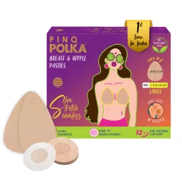 Pinq Polka Breast Tape Pasties For C-D Cups Size With 10 Nipple Pasties Skin Friendly image 1