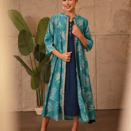 Zelena Zip Maternity And Nursing Jacket Shrug Dress - Sky Blue-image-90