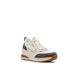 Aldo Women Dark Brown & White Sneakers-image-14