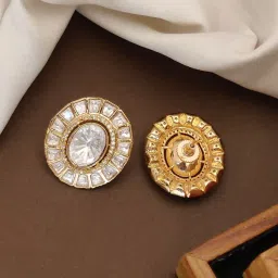 Abdesigns Gold-Plated Polka Studded Stud Earrings-image-58