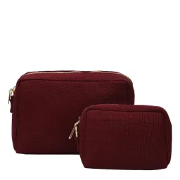 Joon Blu Minimal Cherry Maroon Vanity Pouches (S)-image-62