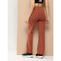Alcis Metro Mile Women Brick Rust Flare Track Pant image 2