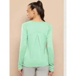 Alcis Women Green Solid Sweatflow Long Sleeve Athleisure T-Shirt image 3