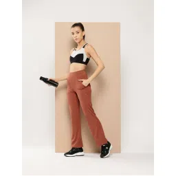 Alcis Metro Mile Women Brick Rust Flare Track Pant image 3