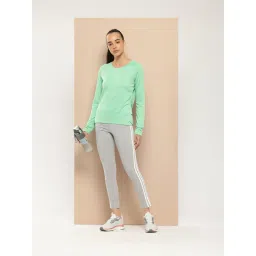 Alcis Women Green Solid Sweatflow Long Sleeve Athleisure T-Shirt image 4