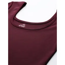 Alcis Women Maroon Solid Gym Base Crop T-Shirt image 5
