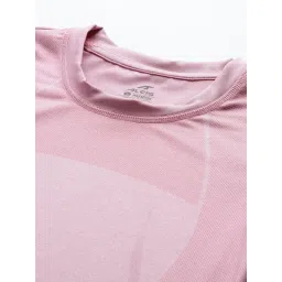 Alcis Women Pink Tech Jacquard Print Crop T-Shirt image 5