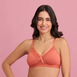 Nykd by Nykaa X-frame Cotton Support Bra - Carrot Nyb191 Orange image 1