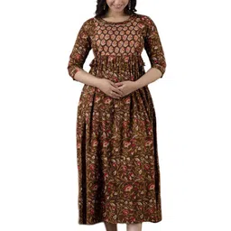 MAGHMA Women Floral Print Maternity Fit & Flare Midi Dress-picture-39