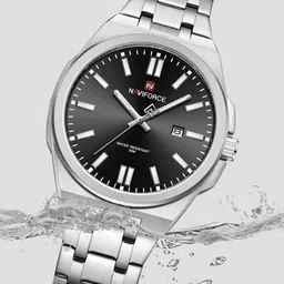 Naviforce Men Brass Dial & Stainless Steel Straps Analogue Watch NF9226 SBS-picture-36