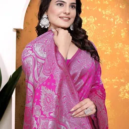 KANOODA Woven Design Zari Banarasi Saree With Unstitched Blouse-picture-34