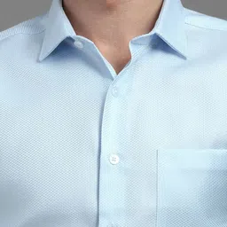 Louis Philippe Men Slim Fit Spread Collar Solid Cotton Formal Shirt image 2